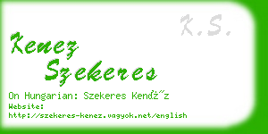 kenez szekeres business card